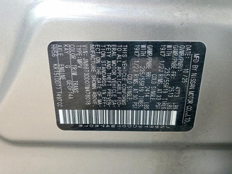 Photo 14 from auction – 2026 NISSAN ROGUE with VIN JN8BT3DD0TW478018