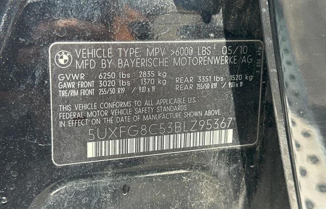 Photo 10 from auction – 2011 BMW X6 XDRIVE5 with VIN 5UXFG8C53BLZ95367
