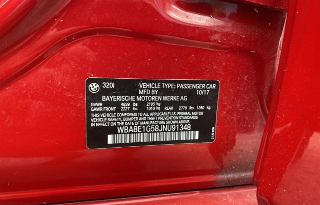 Photo 10 from auction – 2018 BMW 320 I with VIN WBA8E1G58JNU91348