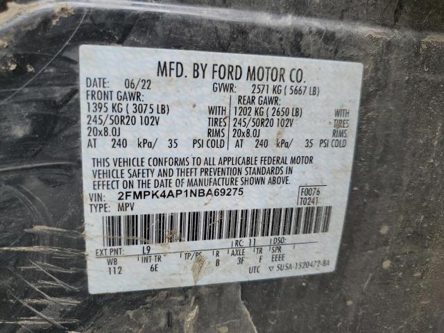 Photo 14 from auction – 2022 FORD EDGE ST with VIN 2FMPK4AP1NBA69275