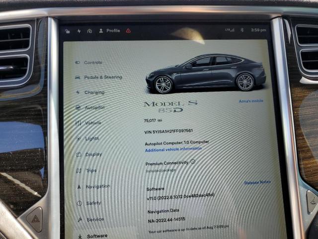 Photo 9 from auction – 2015 TESLA MODEL S 85 with VIN 5YJSA1H21FF097561