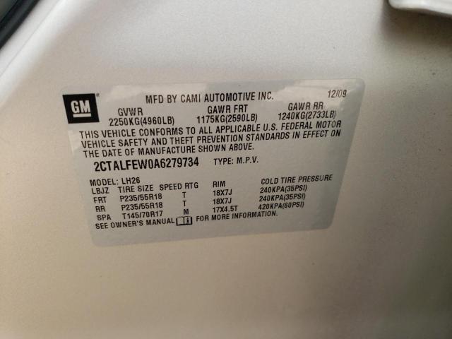 Photo 14 from auction – 2010 GMC TERRAIN SL with VIN 2CTALFEW0A6279734