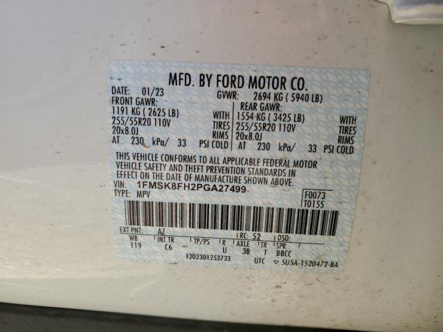 Photo 14 from auction – 2023 FORD EXPLORER L with VIN 1FMSK8FH2PGA27499