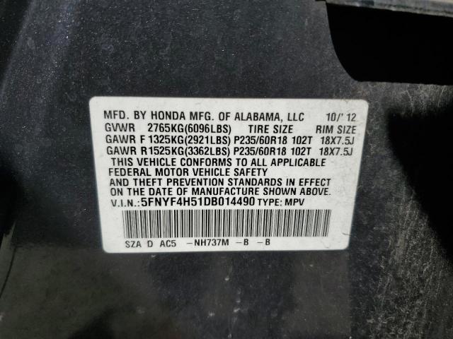 Photo 14 from auction – 2013 HONDA PILOT EXL with VIN 5FNYF4H51DB014490