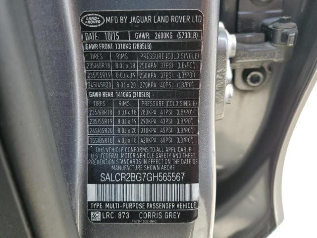 Photo 14 from auction – 2016 LAND ROVER DISCOVERY with VIN SALCR2BG7GH565567