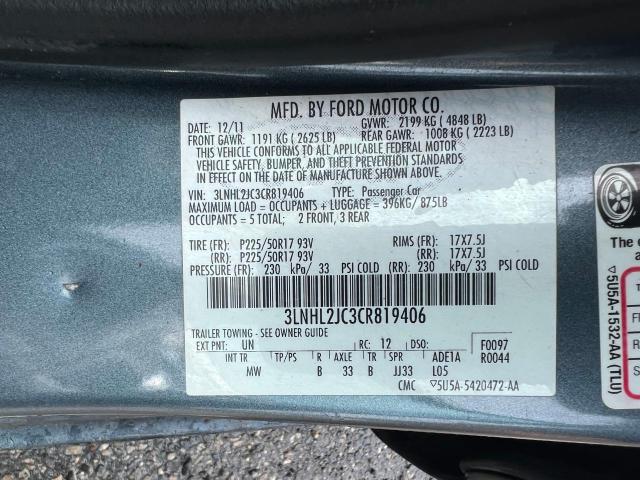 Photo 10 from auction – 2012 LINCOLN MKZ with VIN 3LNHL2JC3CR819406