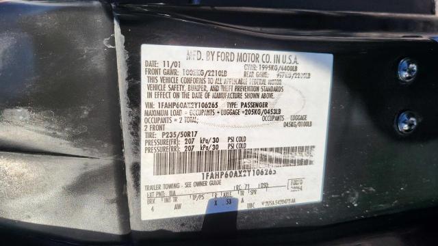 Photo 10 from auction – 2002 FORD THUNDERBIR with VIN 1FAHP60AX2Y106265