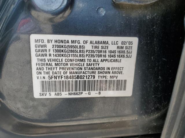 Photo 14 from auction – 2005 HONDA PILOT EX with VIN 5FNYF18485B021279