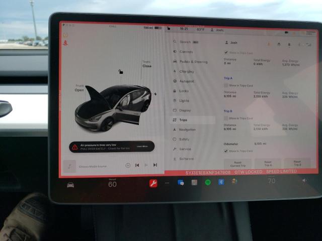 Photo 9 from auction – 2022 TESLA MODEL 3 with VIN 5YJ3E1EBXNF347908