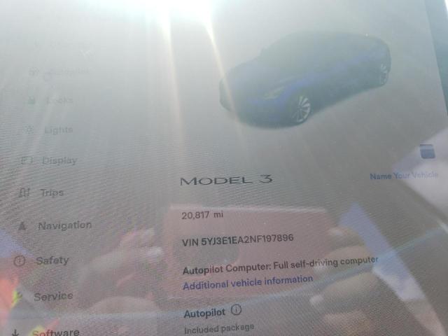 Photo 9 from auction – 2022 TESLA MODEL 3 with VIN 5YJ3E1EA2NF197896