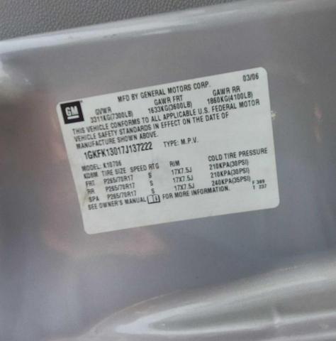 Photo 10 from auction – 2007 GMC YUKON with VIN 1GKFK13017J137222