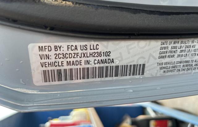 Photo 10 from auction – 2020 DODGE CHALLENGER with VIN 2C3CDZFJXLH236102