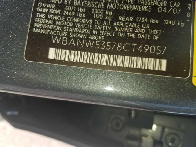 Photo 10 from auction – 2008 BMW 550 I with VIN WBANW53578CT49057
