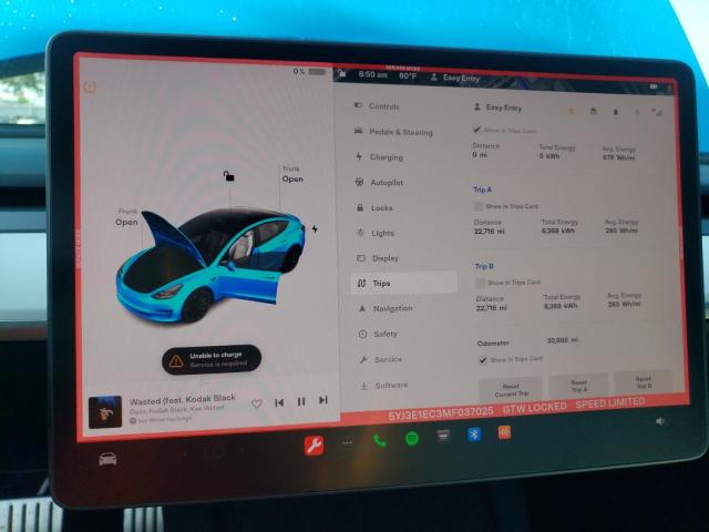 Photo 9 from auction – 2021 TESLA MODEL 3 with VIN 5YJ3E1EC3MF037025