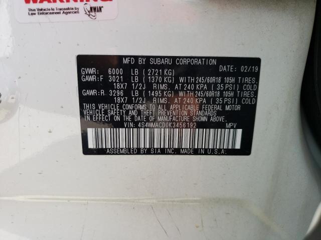 Photo 14 from auction – 2019 SUBARU ASCENT PRE with VIN 4S4WMACD0K3456192
