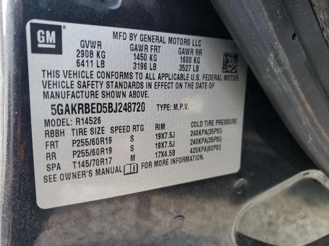 Photo 14 from auction – 2011 BUICK ENCLAVE CX with VIN 5GAKRBED5BJ248720