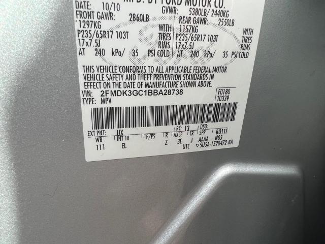 Photo 10 from auction – 2011 FORD EDGE SE with VIN 2FMDK3GC1BBA28738