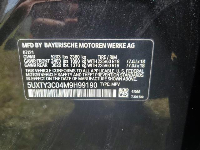 Photo 14 from auction – 2021 BMW X3 SDRIVE3 with VIN 5UXTY3C04M9H99190