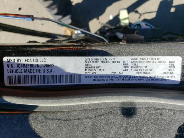 Photo 14 from auction – 2022 JEEP GRAND CHER with VIN 1C4RJFBG7NC120692