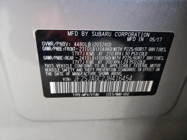 Снимка 14 от търг – 2018 SUBARU FORESTER 2 с VIN JF2SJAGC2JH416454