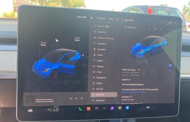 Photo 9 from auction – 2022 TESLA MODEL Y with VIN 7SAYGDEEXNF480067