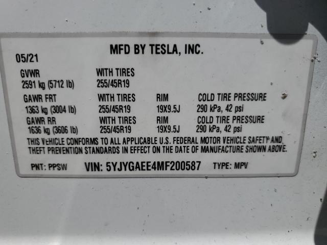Снимка 14 от търг – 2021 TESLA MODEL Y с VIN 5YJYGAEE4MF200587
