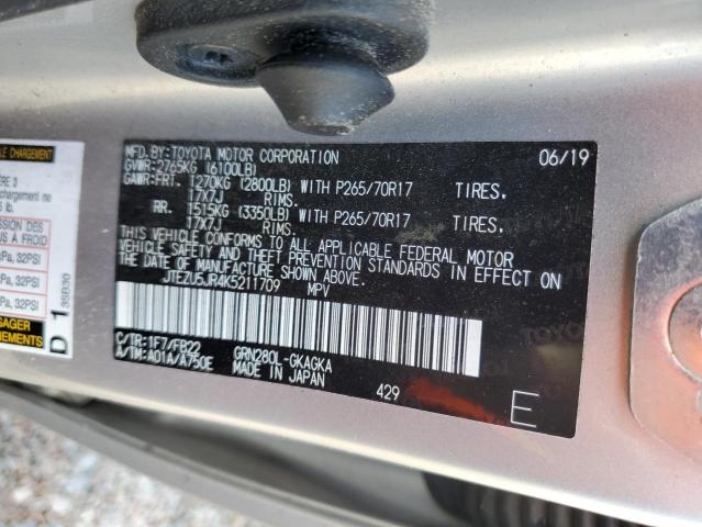Photo 14 from auction – 2019 TOYOTA 4RUNNER SR with VIN JTEZU5JR4K5211709