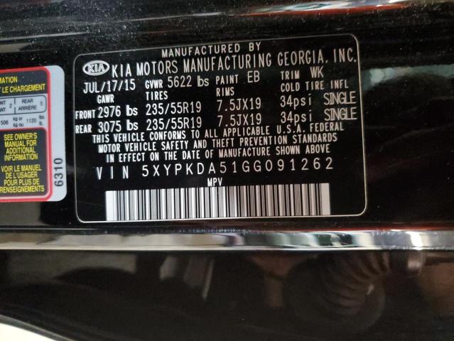 Photo 14 from auction – 2016 KIA SORENTO SX with VIN 5XYPKDA51GG091262
