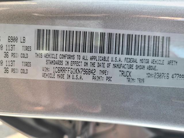 Photo 10 from auction – 2019 RAM 1500 BIG H with VIN 1C6RRFFG1KN796842