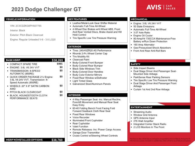 Photo 12 from auction – 2023 DODGE CHALLENGER with VIN 2C3CDZKG6PH507785