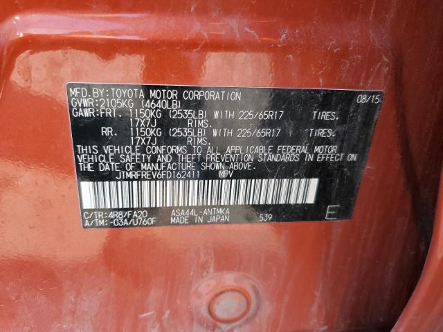 Photo 14 from auction – 2015 TOYOTA RAV4 XLE with VIN JTMRFREV6FD162411
