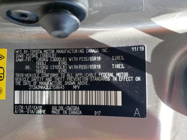 Photo 14 from auction – 2020 LEXUS RX 350 BAS with VIN 2T2AZMAA2LC158645
