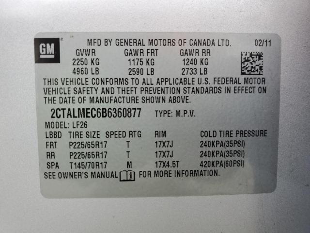 Photo 14 from auction – 2011 GMC TERRAIN SL with VIN 2CTALMEC6B6360877