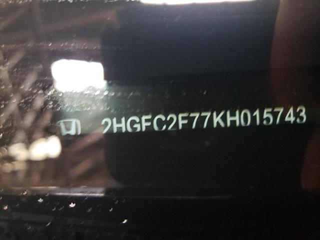 Photo 12 from auction – 2019 HONDA CIVIC with VIN 2HGFC2F77KH015743