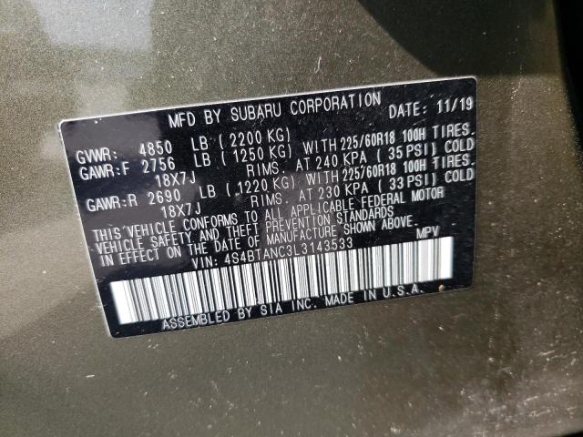 Photo 14 from auction – 2020 SUBARU OUTBACK LI with VIN 4S4BTANC3L3143533