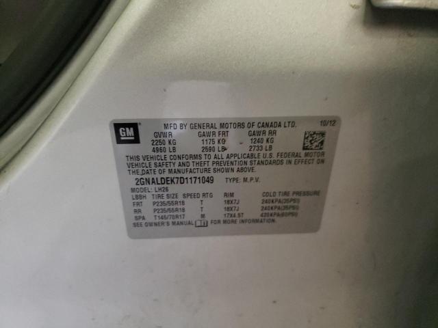 Photo 14 from auction – 2013 CHEVROLET EQUINOX LT with VIN 2GNALDEK7D1171049