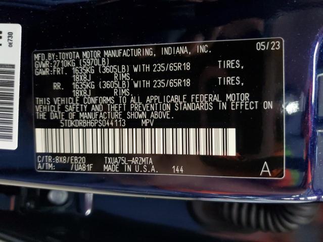 Photo 14 from auction – 2023 TOYOTA HIGHLANDER with VIN 5TDKDRBH6PS044113