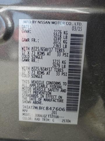 Photo 14 from auction – 2015 NISSAN ROGUE S with VIN 5N1AT2ML8FC847606