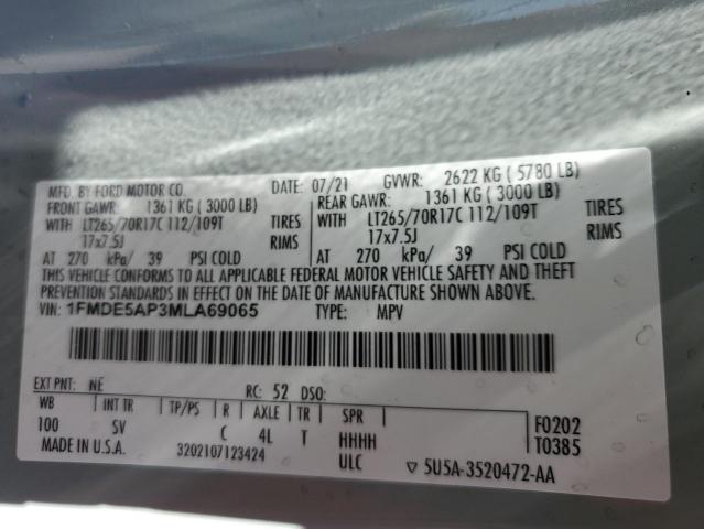 Photo 14 from auction – 2021 FORD BRONCO BAS with VIN 1FMDE5AP3MLA69065