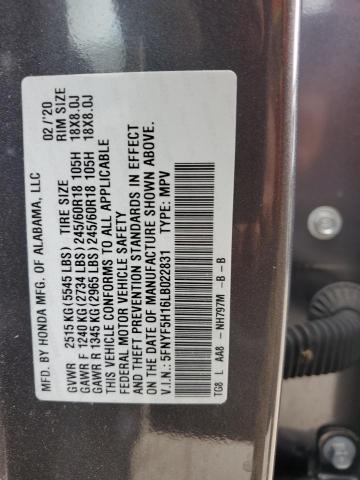 Photo 14 from auction – 2020 HONDA PILOT LX with VIN 5FNYF5H16LB022831