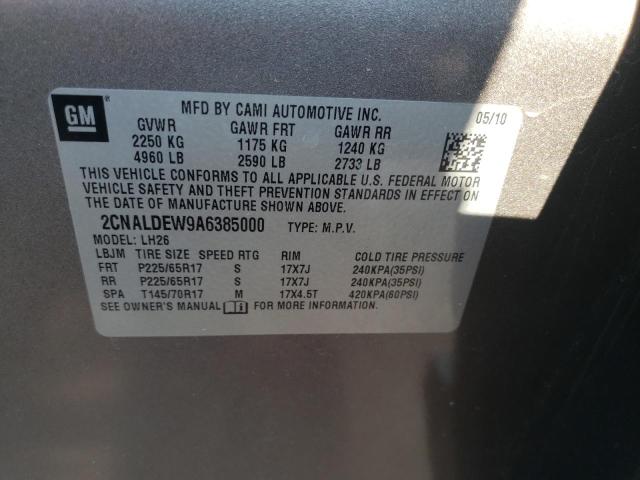 Photo 14 from auction – 2010 CHEVROLET EQUINOX LT with VIN 2CNALDEW9A6385000