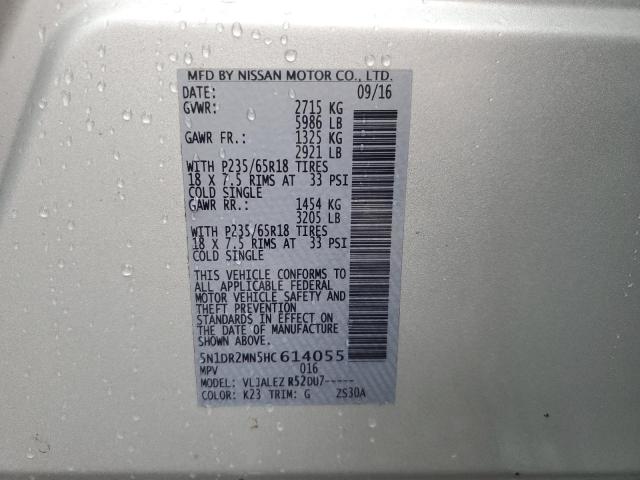 Photo 14 from auction – 2017 NISSAN PATHFINDER with VIN 5N1DR2MN5HC614055