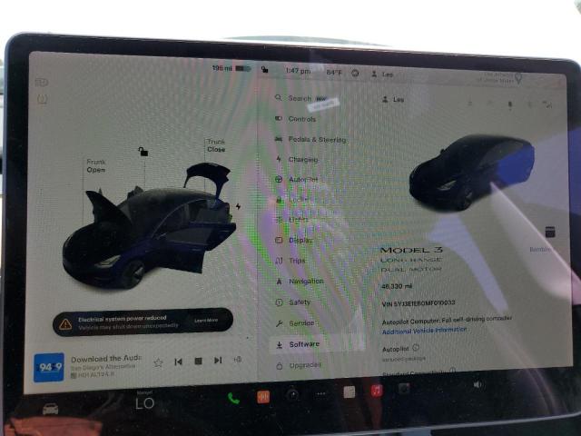 Photo 9 from auction – 2021 TESLA MODEL 3 with VIN 5YJ3E1EB0MF010033