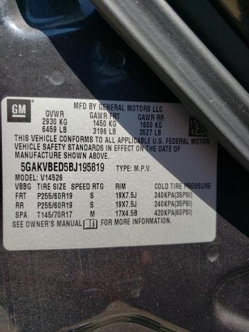 Photo 14 from auction – 2011 BUICK ENCLAVE CX with VIN 5GAKVBED5BJ195819