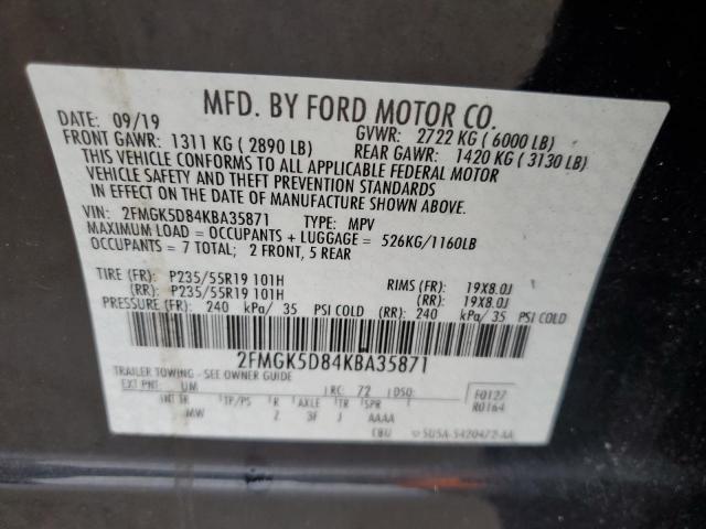 Photo 14 from auction – 2019 FORD FLEX LIMIT with VIN 2FMGK5D84KBA35871