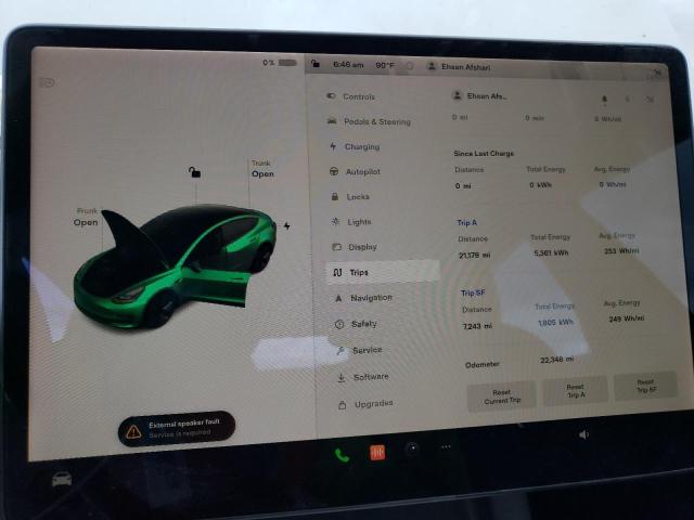 Photo 9 from auction – 2022 TESLA MODEL 3 with VIN 5YJ3E1EA2NF195811