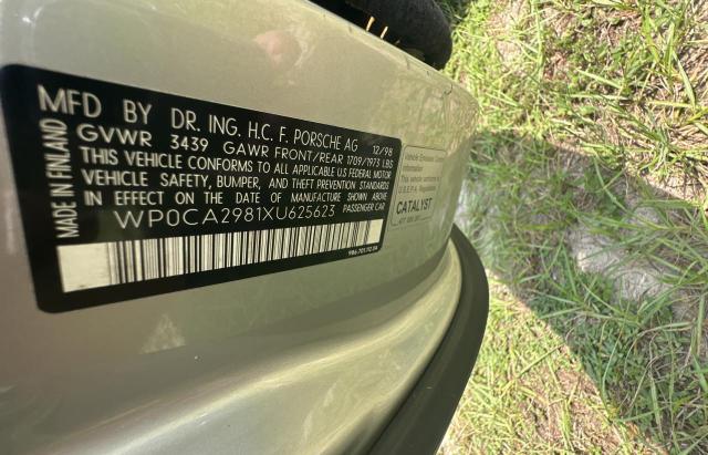 Photo 10 from auction – 1999 PORSCHE BOXSTER with VIN WP0CA2981XU625623