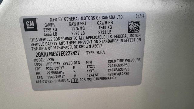 Photo 10 from auction – 2014 GMC TERRAIN SL with VIN 2GKALMEK7E6222437