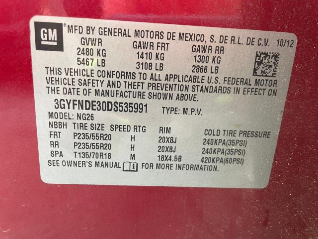 Photo 10 from auction – 2013 CADILLAC SRX PERFOR with VIN 3GYFNDE30DS535991