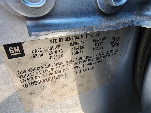 Photo 10 from auction – 2014 CHEVROLET VOLT with VIN 1G1RD6E4XEU159465